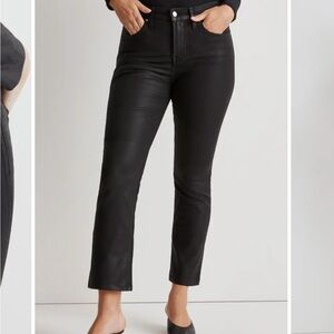 Madewell Kick Out Crop Jeans in Coated Black Size 24 Style NN472
